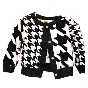 Houndstooth cardigan with matching Mary Jane’s